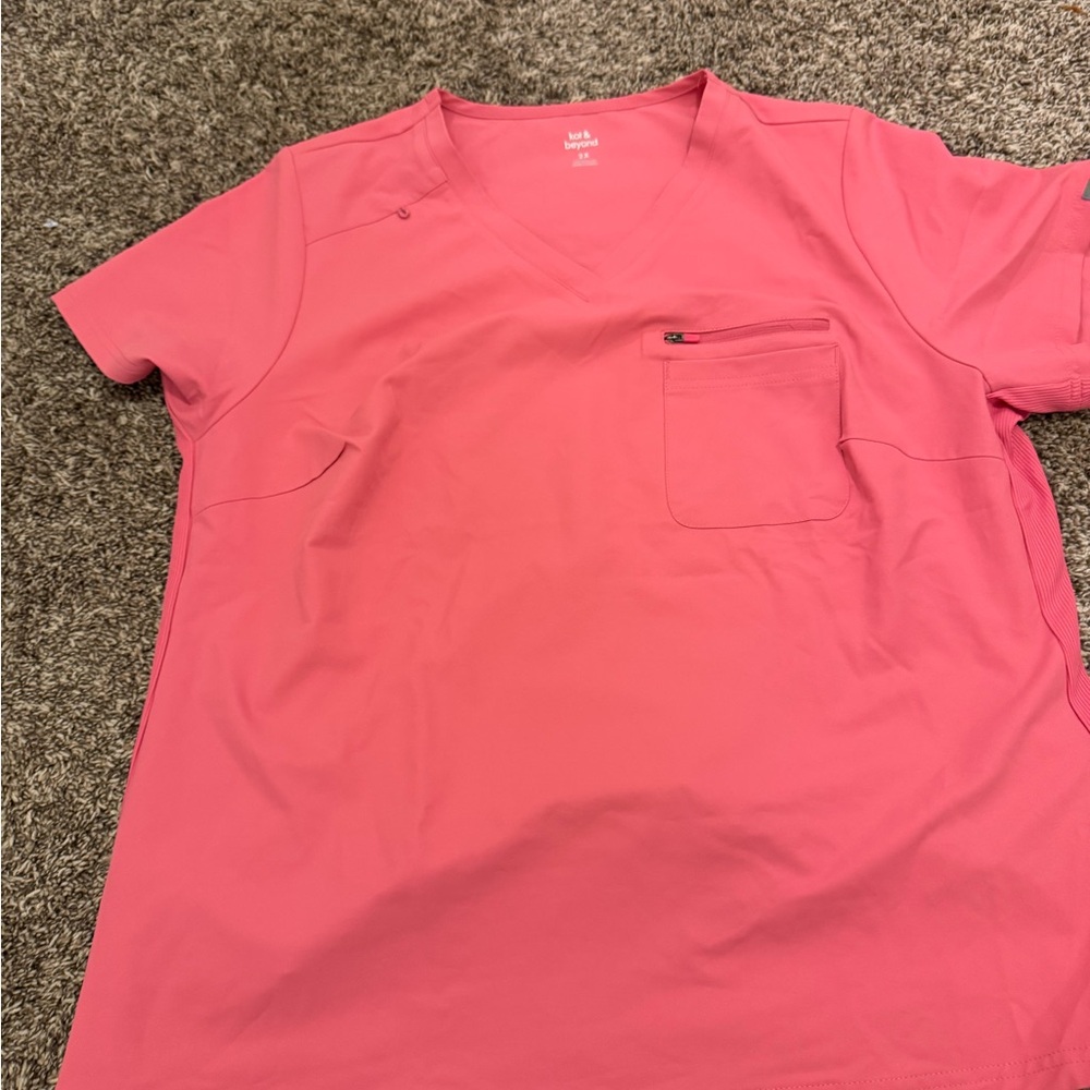 KOI x Beyond Scrubs pink scrub top